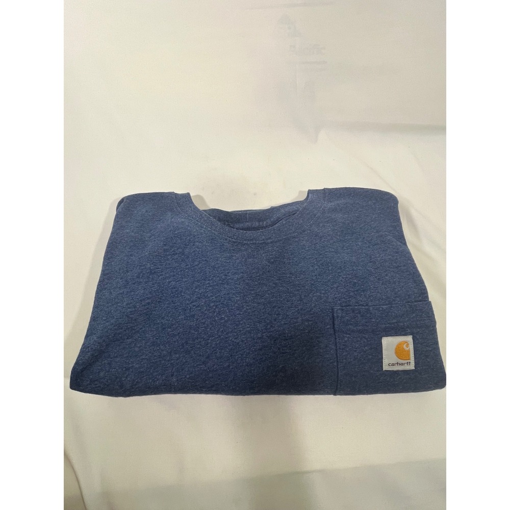 Carhartt Men Blue Heather Short Sleeve Pocket T Shirt Workwear Original‎ Fit 2XL